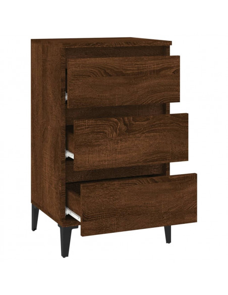 Comodino Rovere Marrone 40x35x70 cm in Legno Multistrato