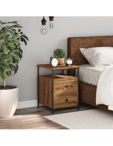 Comodino Rovere Artigianale 34x35,5x50 cm in Legno Multistrato