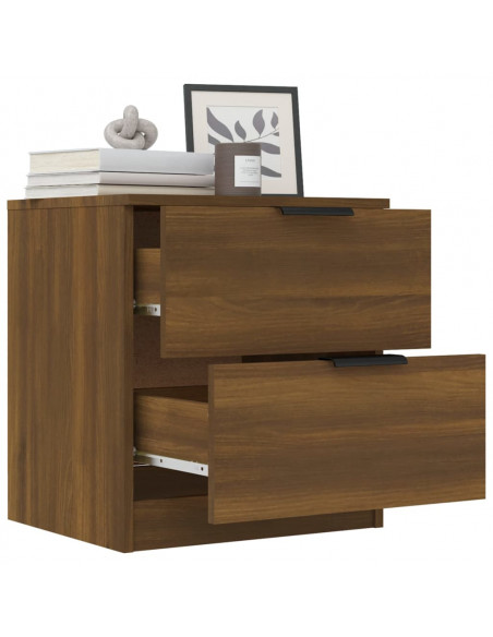 Comodino Rovere Marrone in Legno Multistrato
