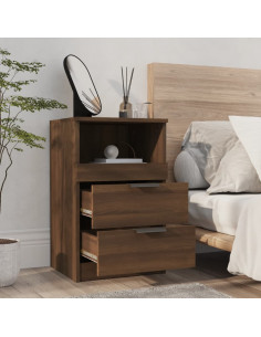 Comodino Rovere Marrone in Legno Multistrato