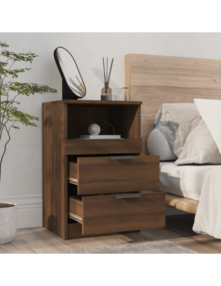 Comodino Rovere Marrone in Legno Multistrato