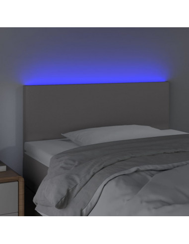 Testiera Grigio a LED 100x5x78/88 cm in Similpelle