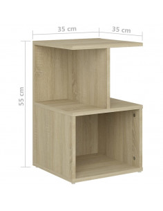 Comodino Rovere Sonoma 35x35x55 cm in Legno Multistrato