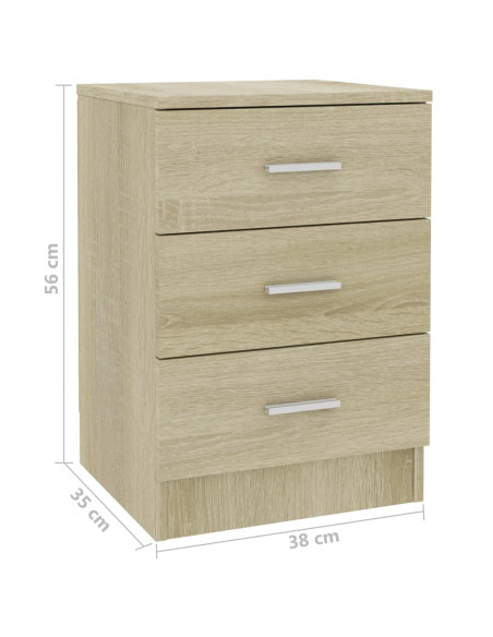 Comodino Rovere Sonoma 38x35x56 cm in Legno Multistrato