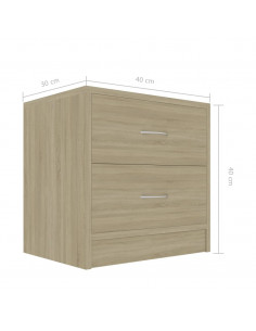 Comodino Rovere Sonoma 40x30x40 cm in Legno Multistrato