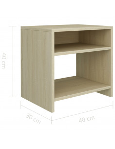 Comodino Rovere Sonoma 40x30x40 cm in Legno Multistrato