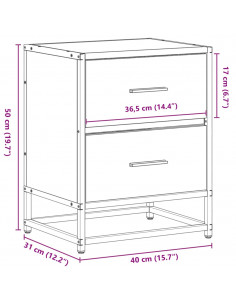 Comodino Rovere Sonoma 40x31x50 cm in Truciolato