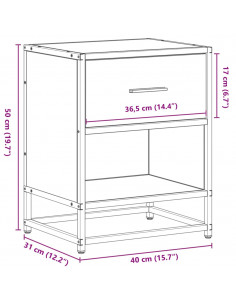 Comodino Rovere Sonoma 40x31x50 cm in Truciolato