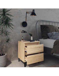 Comodino Rovere Sonoma 40x35x50 cm in Legno Multistrato