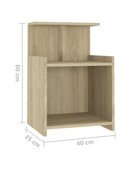Comodino Rovere Sonoma 40x35x60 cm in Legno Multistrato