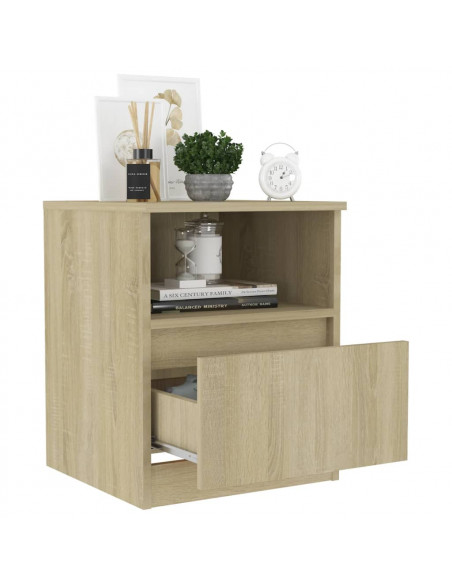 Comodino Rovere Sonoma 40x40x50 cm in Legno Multistrato