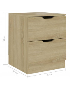 Comodino Rovere Sonoma 40x40x50 cm in Legno Multistrato