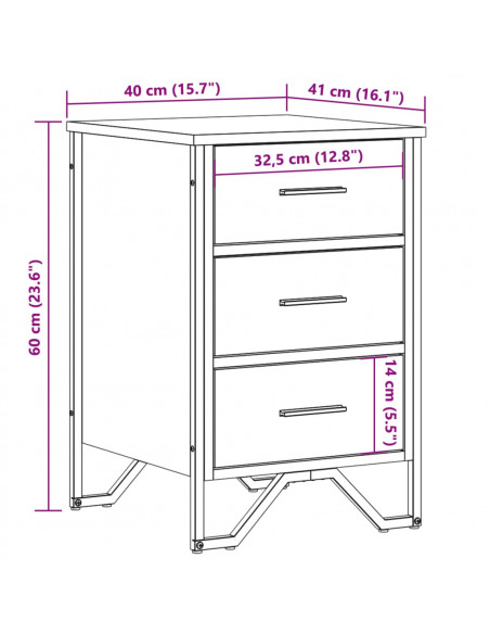 Comodino Rovere Sonoma 40x41x60 cm in Legno Multistrato