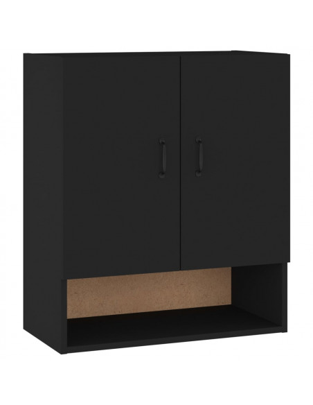 Armadietto a Muro Nero 60x31x70 cm in Legno Multistrato