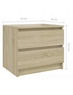 Comodino Rovere Sonoma 50x39x43,5 cm in Legno Multistrato