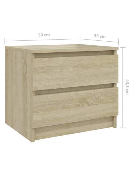 Comodino Rovere Sonoma 50x39x43,5 cm in Legno Multistrato