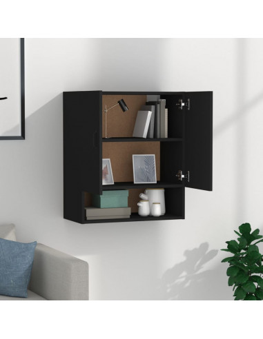 Armadietto a Muro Nero 60x31x70 cm in Legno Multistrato