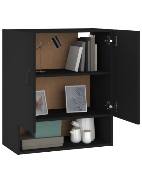 Armadietto a Muro Nero 60x31x70 cm in Legno Multistrato