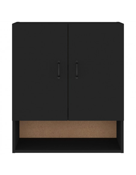Armadietto a Muro Nero 60x31x70 cm in Legno Multistrato