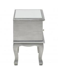 Comodino Specchiato in MDF e Vetro 34,5x30x50 cm