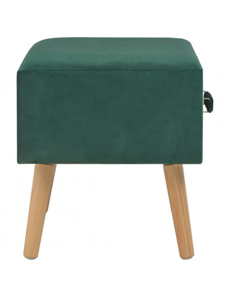 Comodino Verde 40x35x40 cm in Velluto