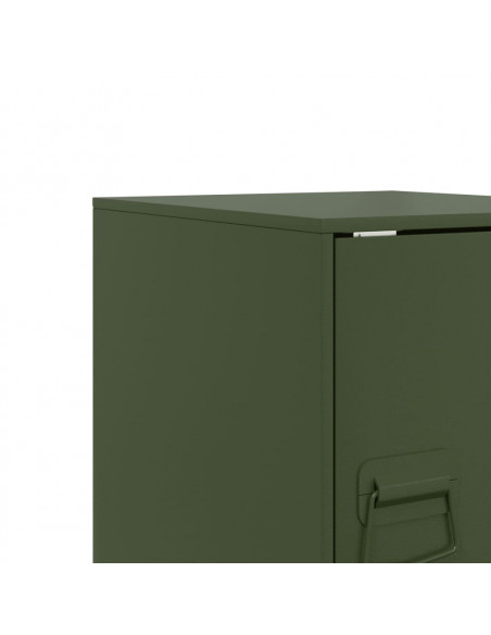 Comodino Verde Oliva 34,5x39x44 cm in Acciaio