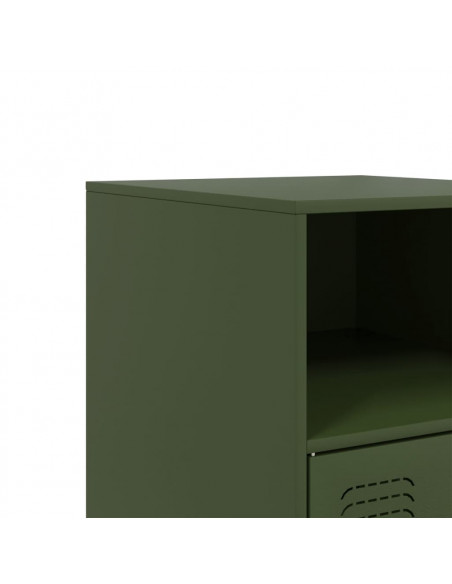 Comodino Verde Oliva 34,5x39x62 cm in Acciaio