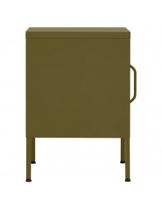 Comodino Verde Oliva 35x35x51 cm in Acciaio