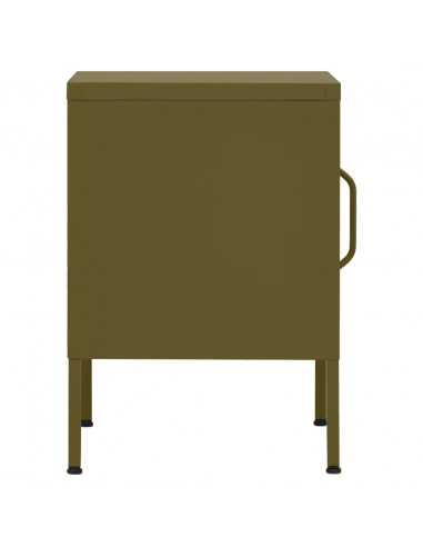Comodino Verde Oliva 35x35x51 cm in Acciaio