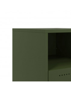 Comodino Verde Oliva 36x39x43,5 cm in Acciaio