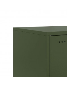 Comodino Verde Oliva 36x39x43,5 cm in Acciaio