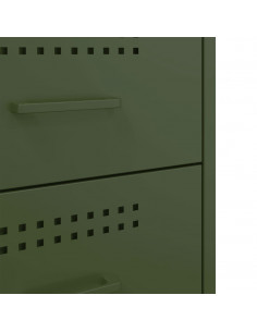Comodino Verde Oliva 36x39x50,5 cm in Acciaio