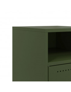 Comodino Verde Oliva 36x39x59 cm in Acciaio
