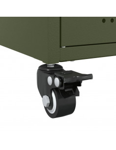 Comodino Verde Oliva 36x39x59 cm in Acciaio