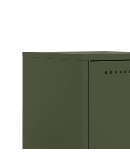 Comodino Verde Oliva 36x39x60,5 cm in Acciaio