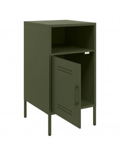 Comodino Verde Oliva 36x39x68 cm in Acciaio Laminato a Freddo