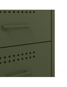 Comodino Verde Oliva 36x39x68 cm in Acciaio Laminato a Freddo