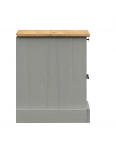 Comodino VIGO Grigio 42x35x42 cm in Legno Massello di Pino
