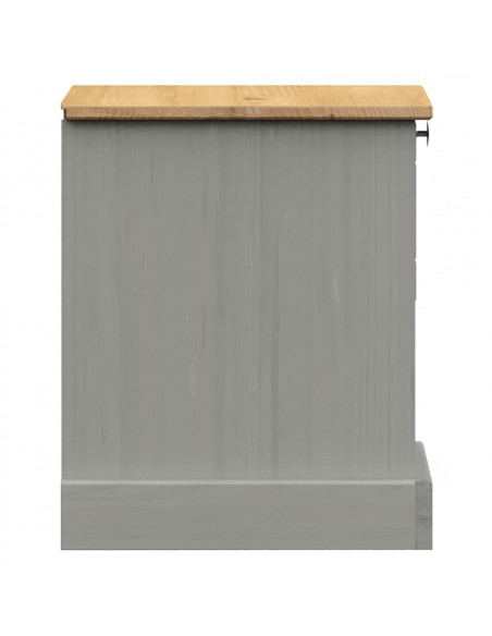 Comodino VIGO Grigio 42x35x42 cm in Legno Massello di Pino