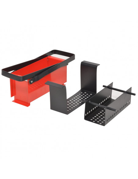 Compattatore di Carta in Acciaio 34x14x14 cm Nero e Rosso