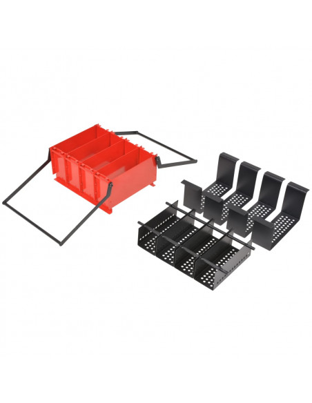 Compattatore di Carta in Acciaio 38x31x18 cm Nero e Rosso