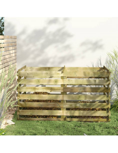Compostiera a Stecche Pino Impregnato 180x90x90 cm