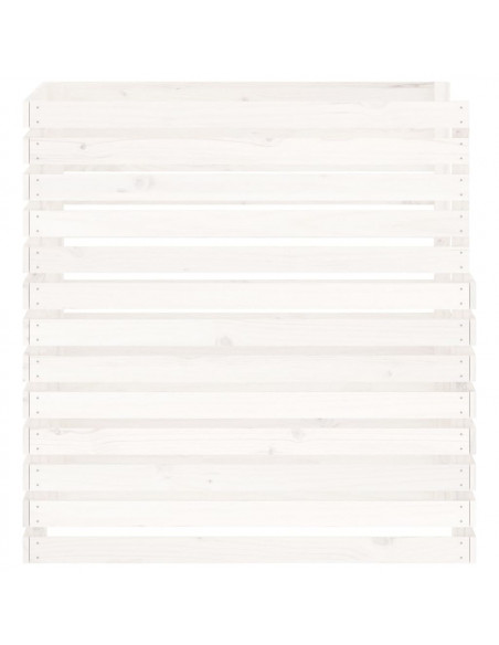 Compostiera Bianca 100x100x102 cm in Legno Massello di Pino