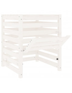 Compostiera Bianca 63,5x63,5x77,5 cm in Legno Massello di Pino