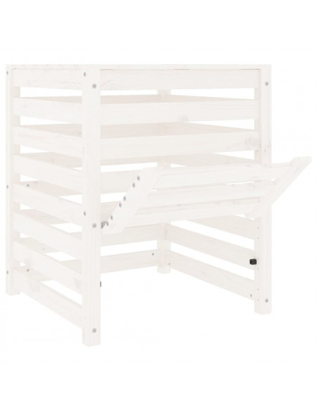 Compostiera Bianca 63,5x63,5x77,5 cm in Legno Massello di Pino