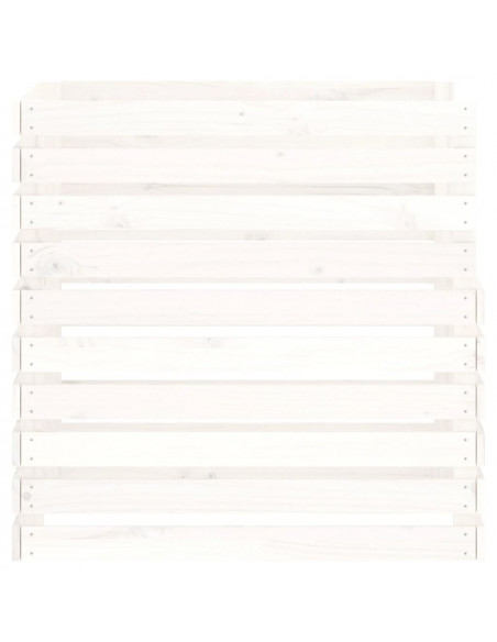 Compostiera Bianca 80x80x78 cm in Legno Massello di Pino