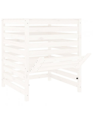 Compostiera Bianca 82,5x82,5x99,5 cm in Legno Massello di Pino