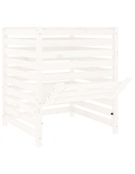 Compostiera Bianca 82,5x82,5x99,5 cm in Legno Massello di Pino