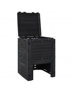 Compostiera da Giardino Nera 280 L in Polipropilene