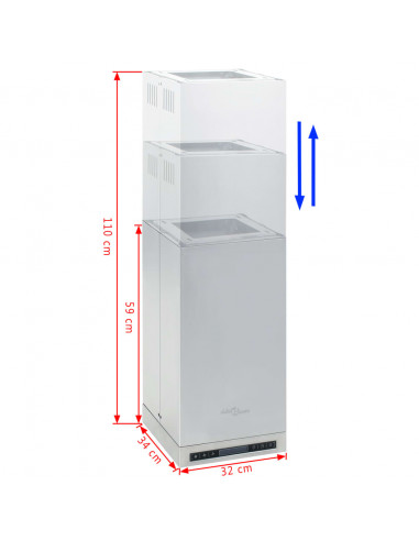 Cappa a Isola con Display LCD e Sensore Touch 756 m³/h LED